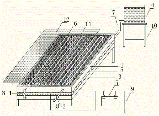 Flat plate type solar phase-change heat-storage heat-supply and thermoelectric power generation composite system