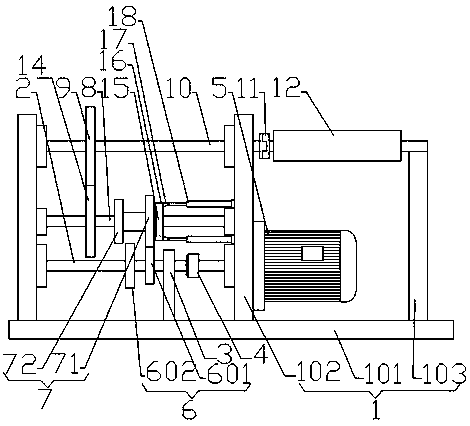 Net belt variable-speed winding device for fabricating safety nets