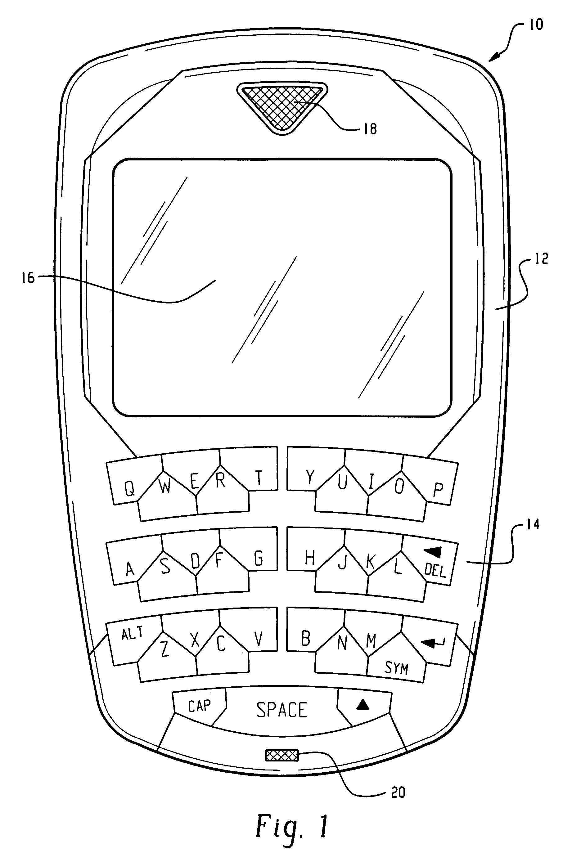 Staggered keyboard for a portable device