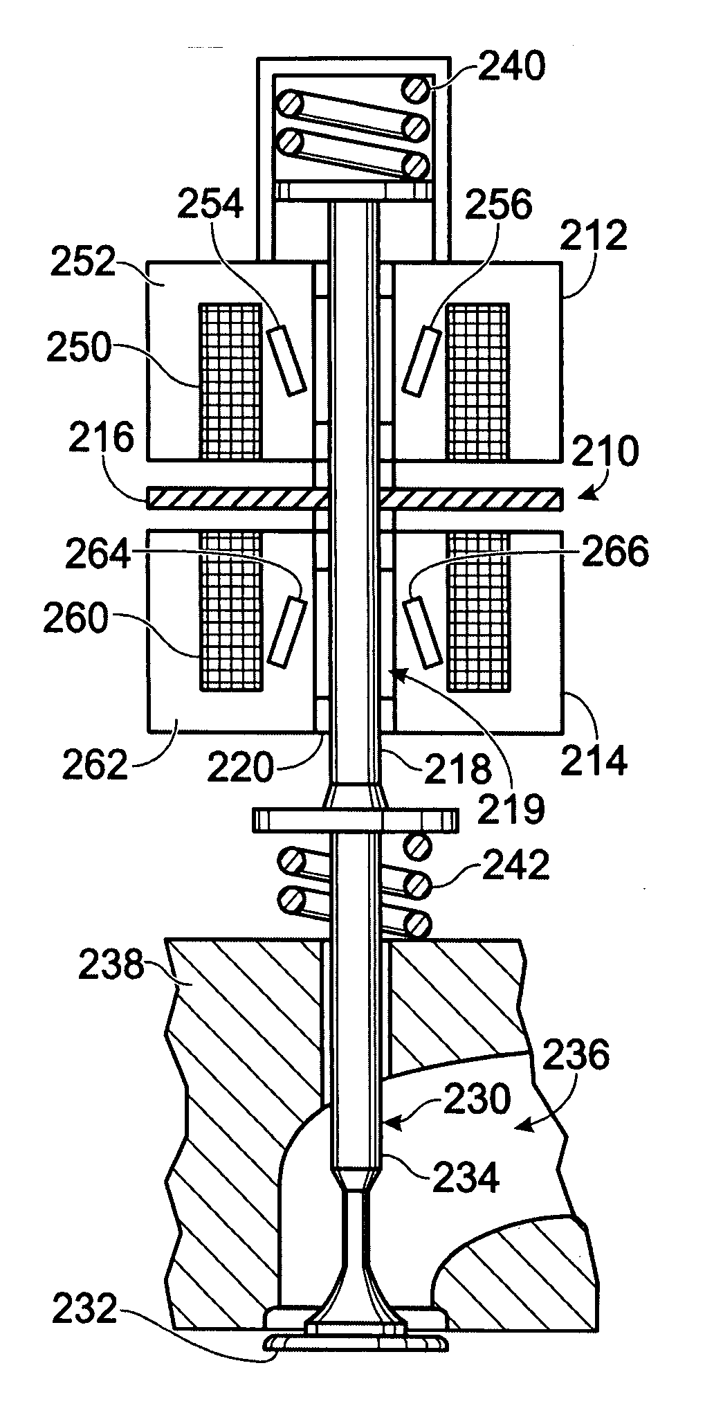 Enhanced permanent magnet electromagnetic actuator for an electronic valve actuation system of an engine