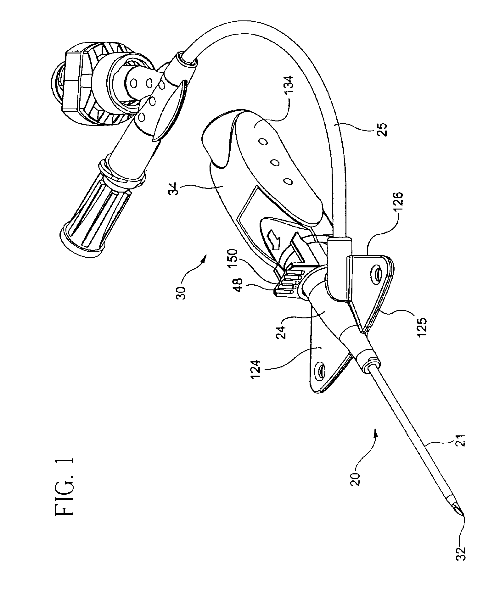 Cantilever push tab for an intravenous medical device