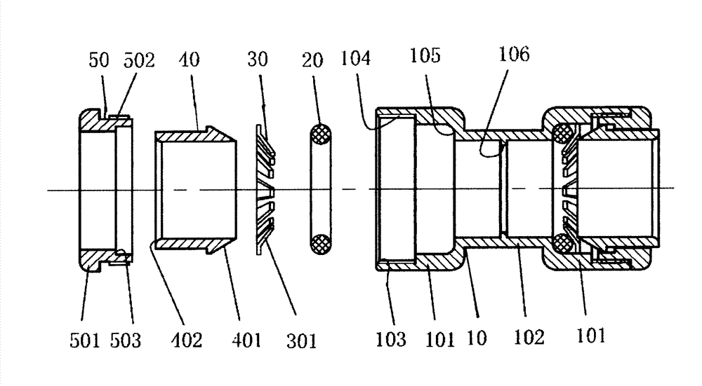 Rapid pipe connecting device