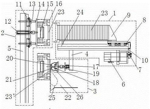 Demounting device for external packages of flat tube sets
