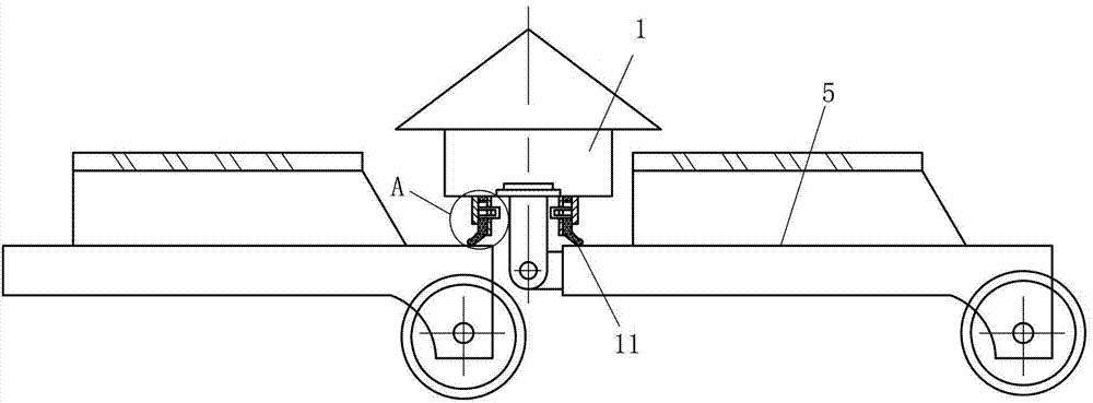 Metal sealing device of trolley of annular cooler