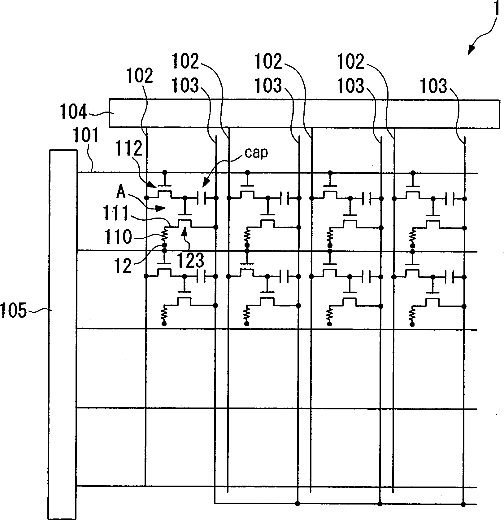 Display device, electronic apparatus and method for mfg. display device