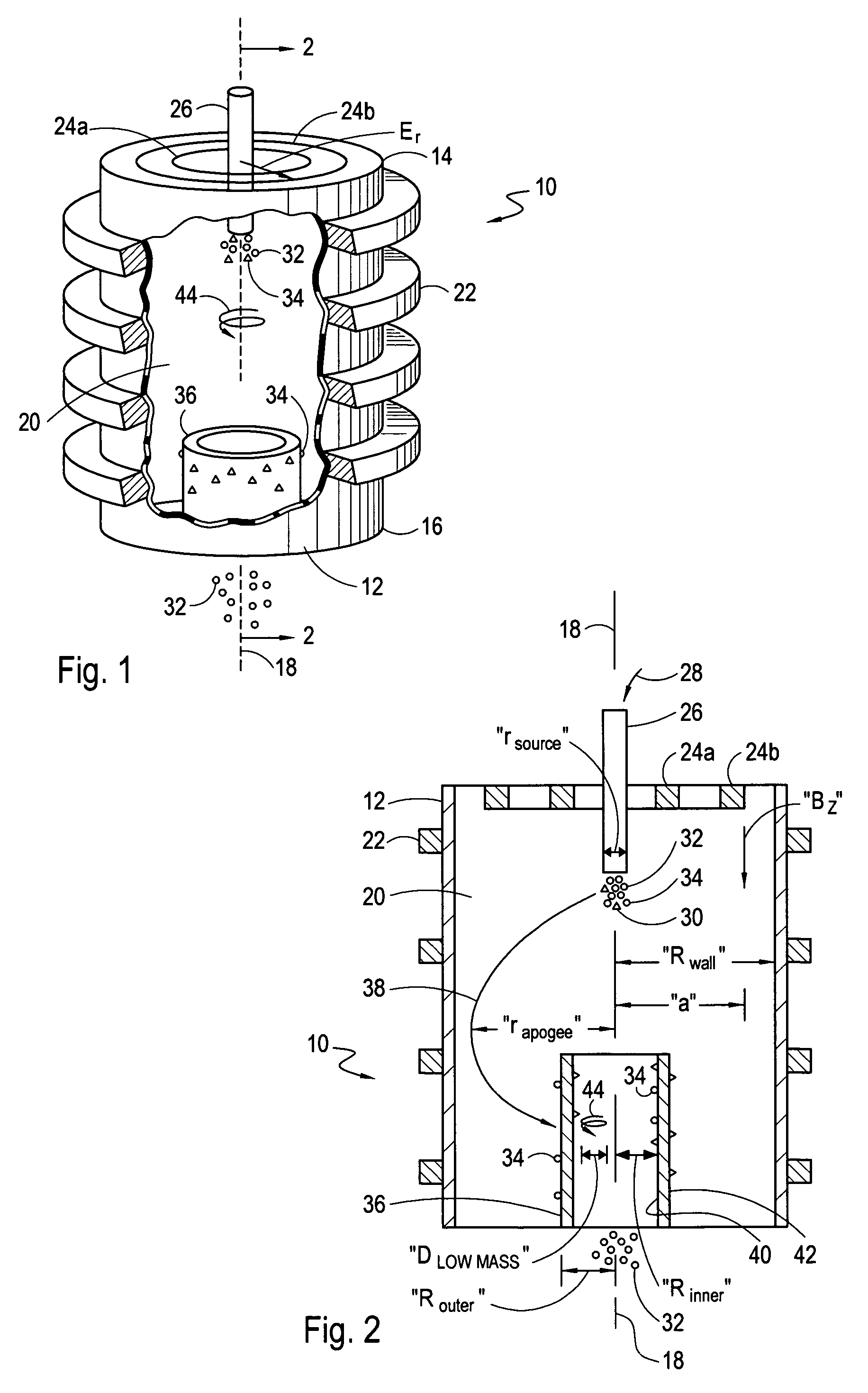 Mass separator with controlled input