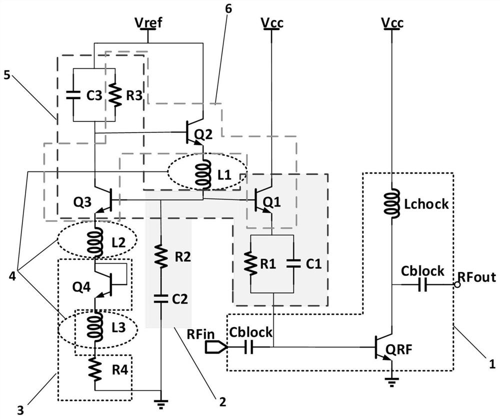 Biasing circuit for radio frequency power amplifier