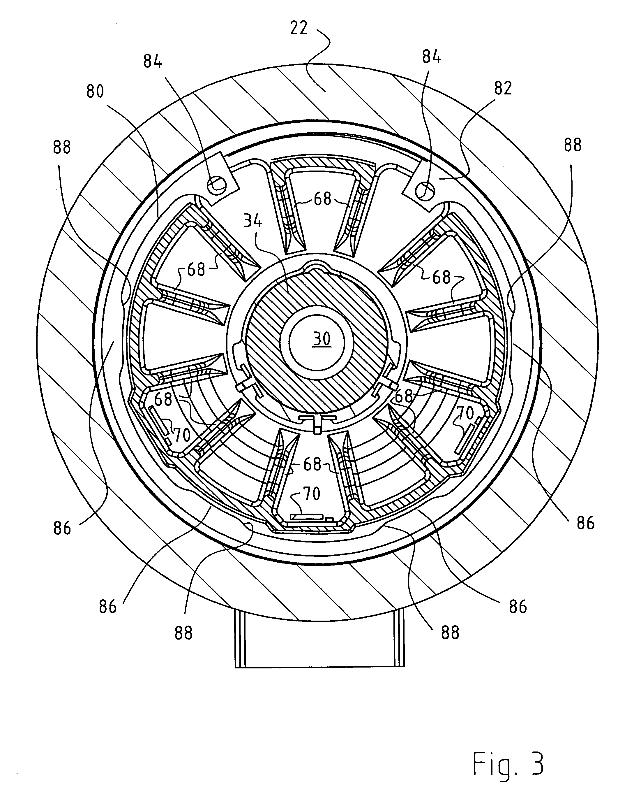 Arrangement with an electric motor