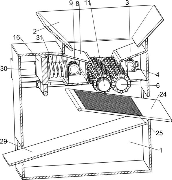 Double-roller crusher for mine