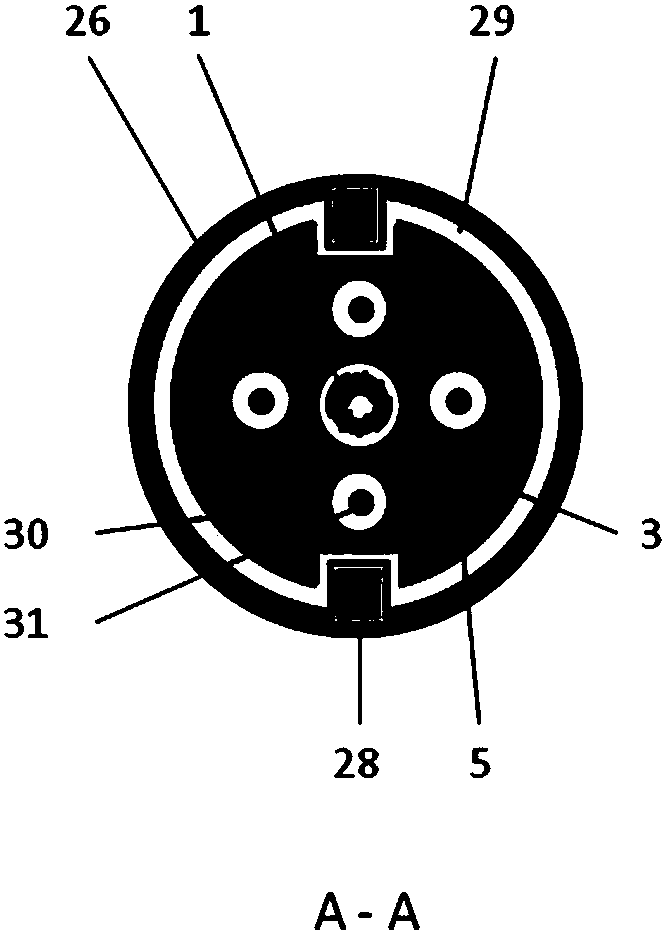 Double-layer electrically-charged waterway penetration piece used on fusion reactor atmosphere side