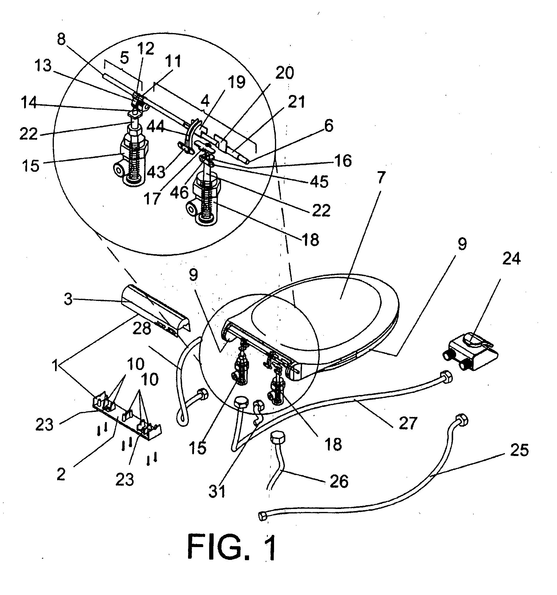 Device comprising actuating mechanisms for lifting and lowering the cover and the seat of a wc, independently from each other or simultaneously