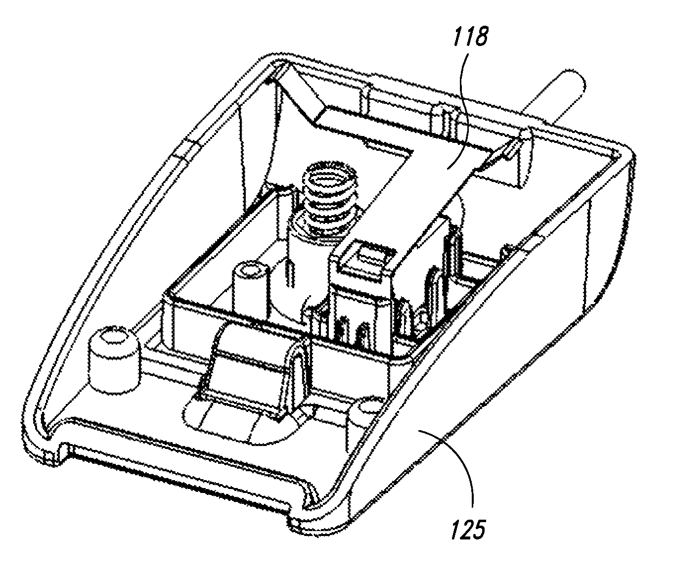 Computer peripheral with removable active element cartridge