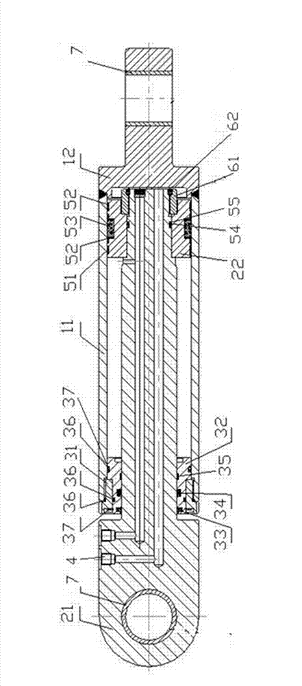 Hydraulic oil cylinder device capable of being easily disassembled and assembled