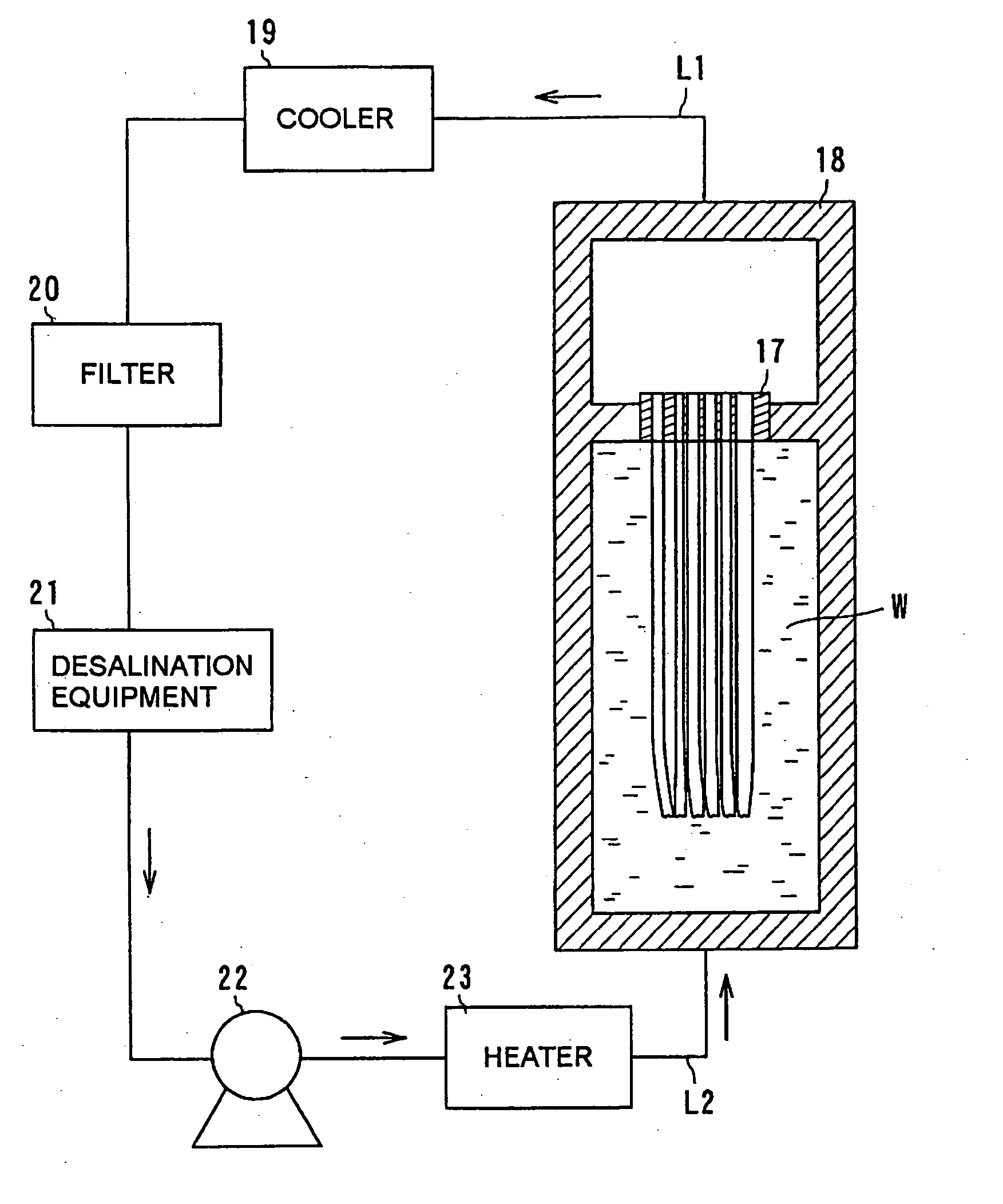 Filtering apparatus, back wash method therefor, filtering device and power plant