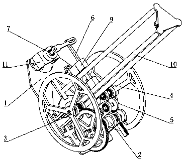 Double-gear steering type S-shaped carbon-free trolley