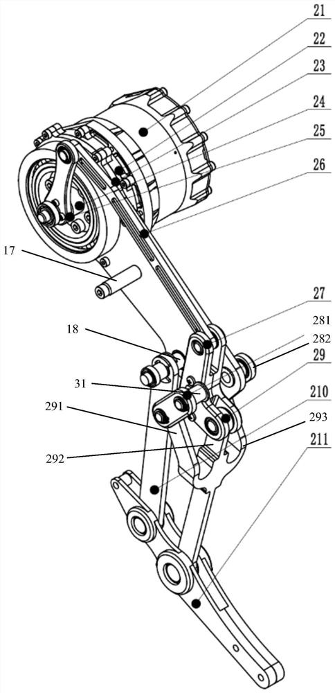 A bionic knee joint with variable transmission ratio for robots