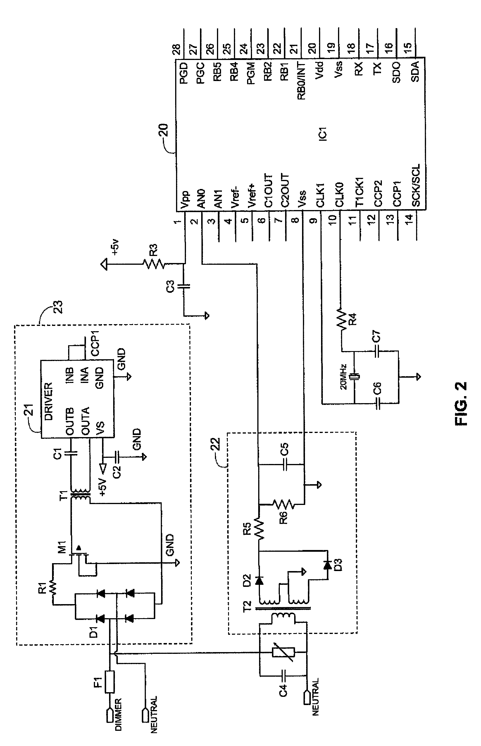 Controller and method for controlling an intensity of a light emitting diode (LED) using a conventional AC dimmer
