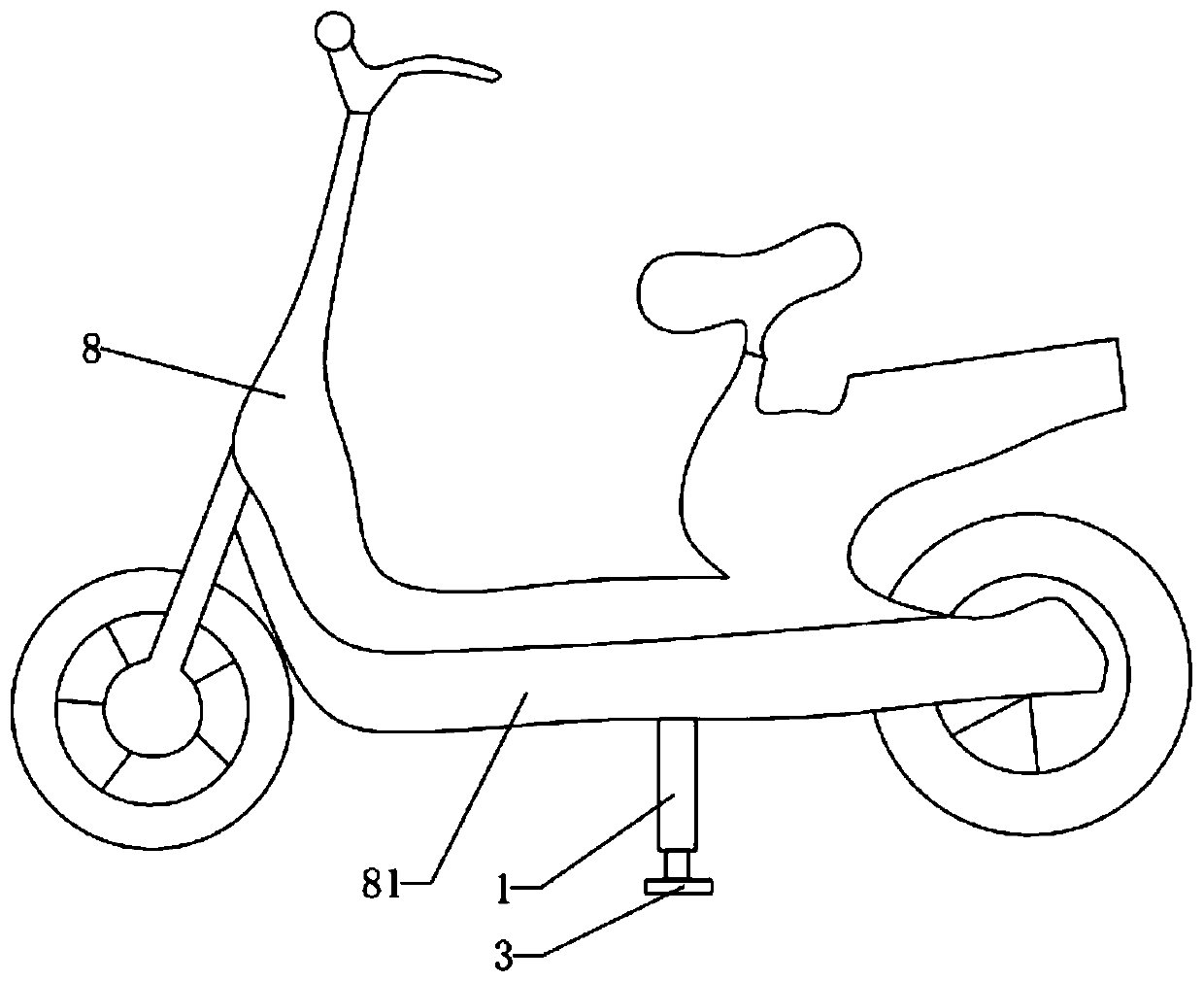 Electric vehicle with electric supporting frame