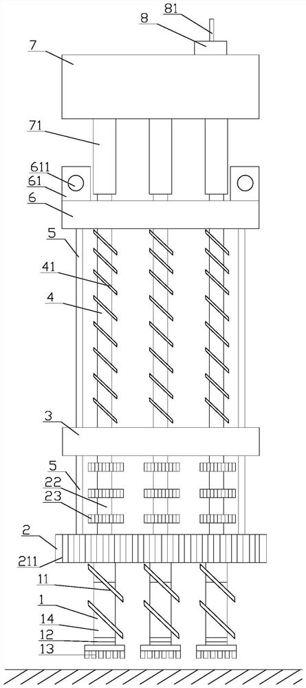 Construction method of multi-stirring hard-breaking anti-cracking pile machine