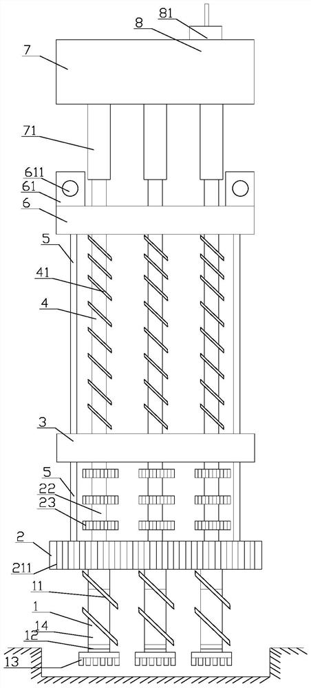 Construction method of multi-stirring hard-breaking anti-cracking pile machine