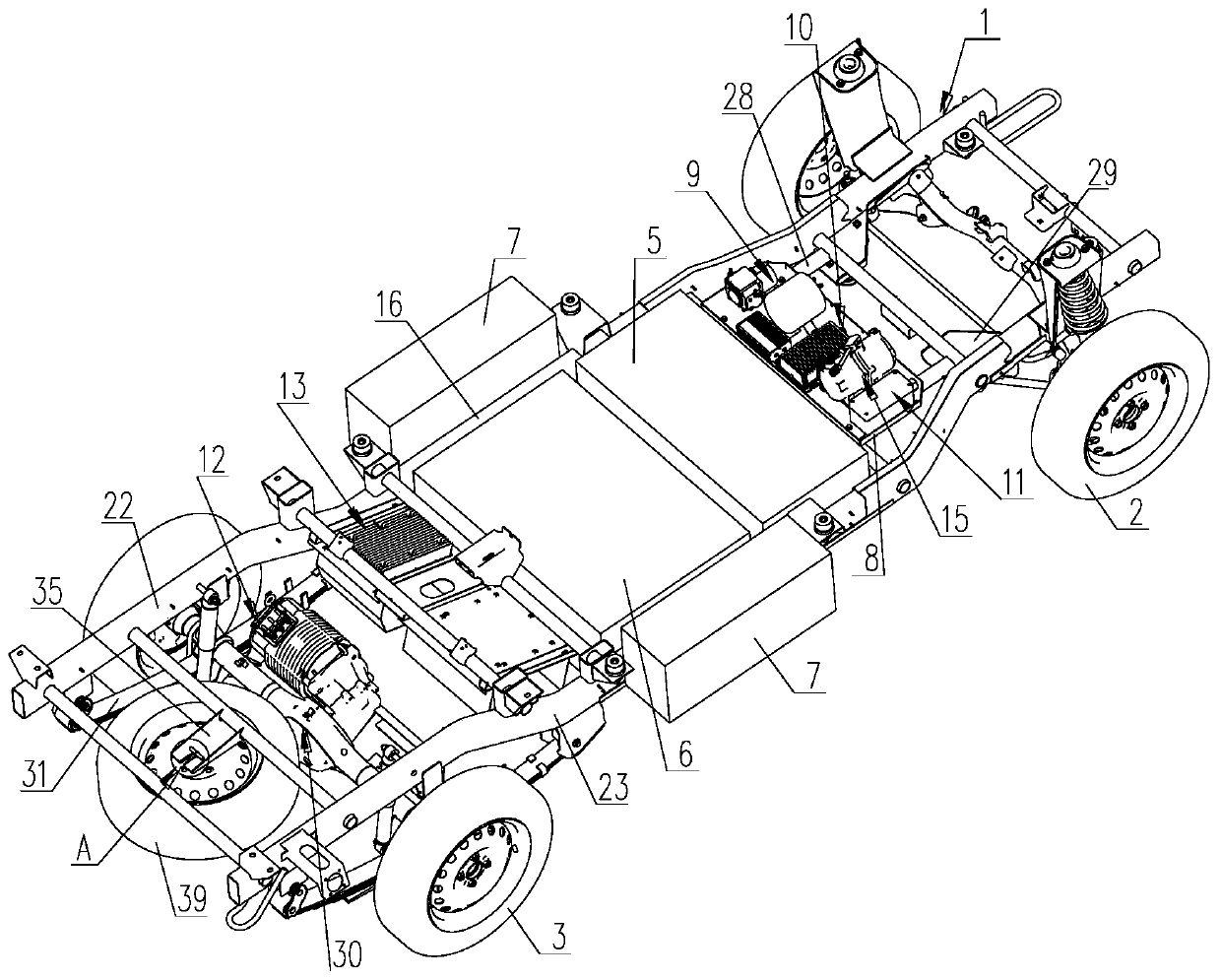 Hydrogen energy power supply and energy storage power supply vehicle chassis