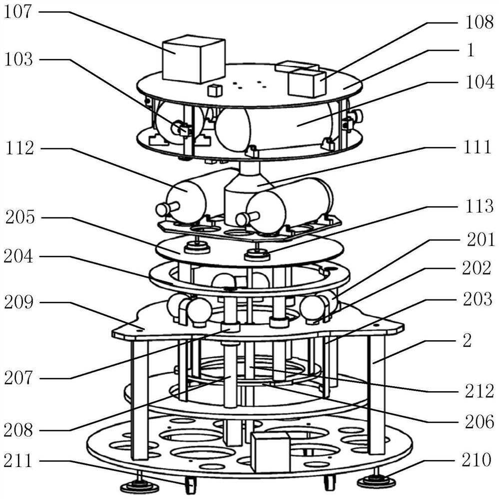 Six-degree-of-freedom microgravity test system with double-layer structure