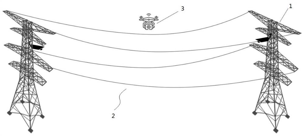 A system and method for measuring the image distance of a power transmission line by an unmanned aerial vehicle