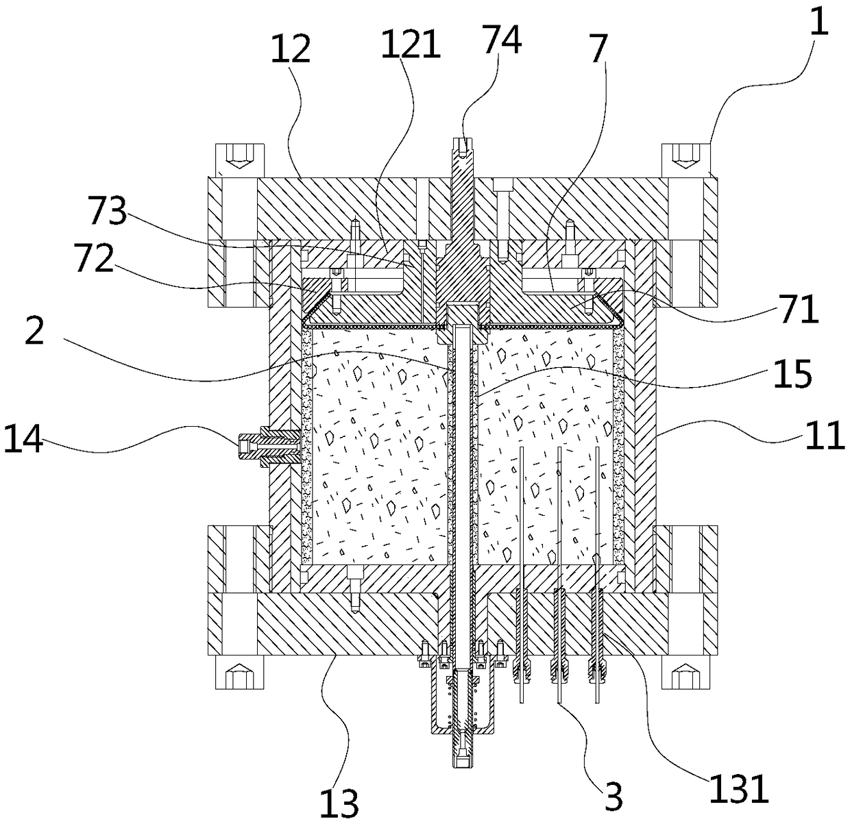 Radial flow simulation system for geological reservoir