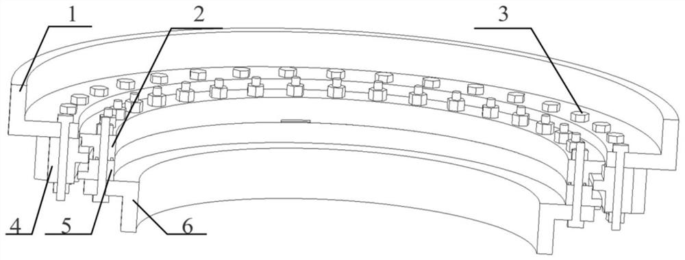 Three-row roller type turntable bearing health monitoring device based on fiber bragg grating