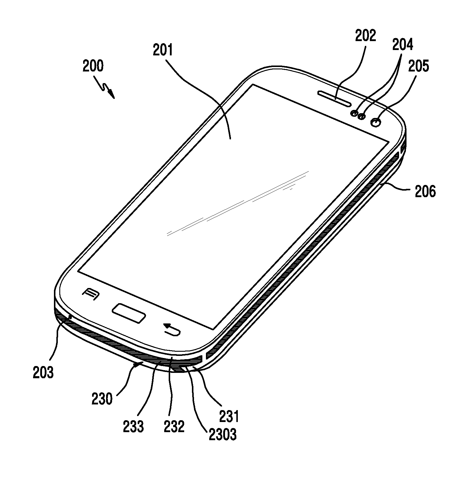 Electronic device with antenna having ring-type structure