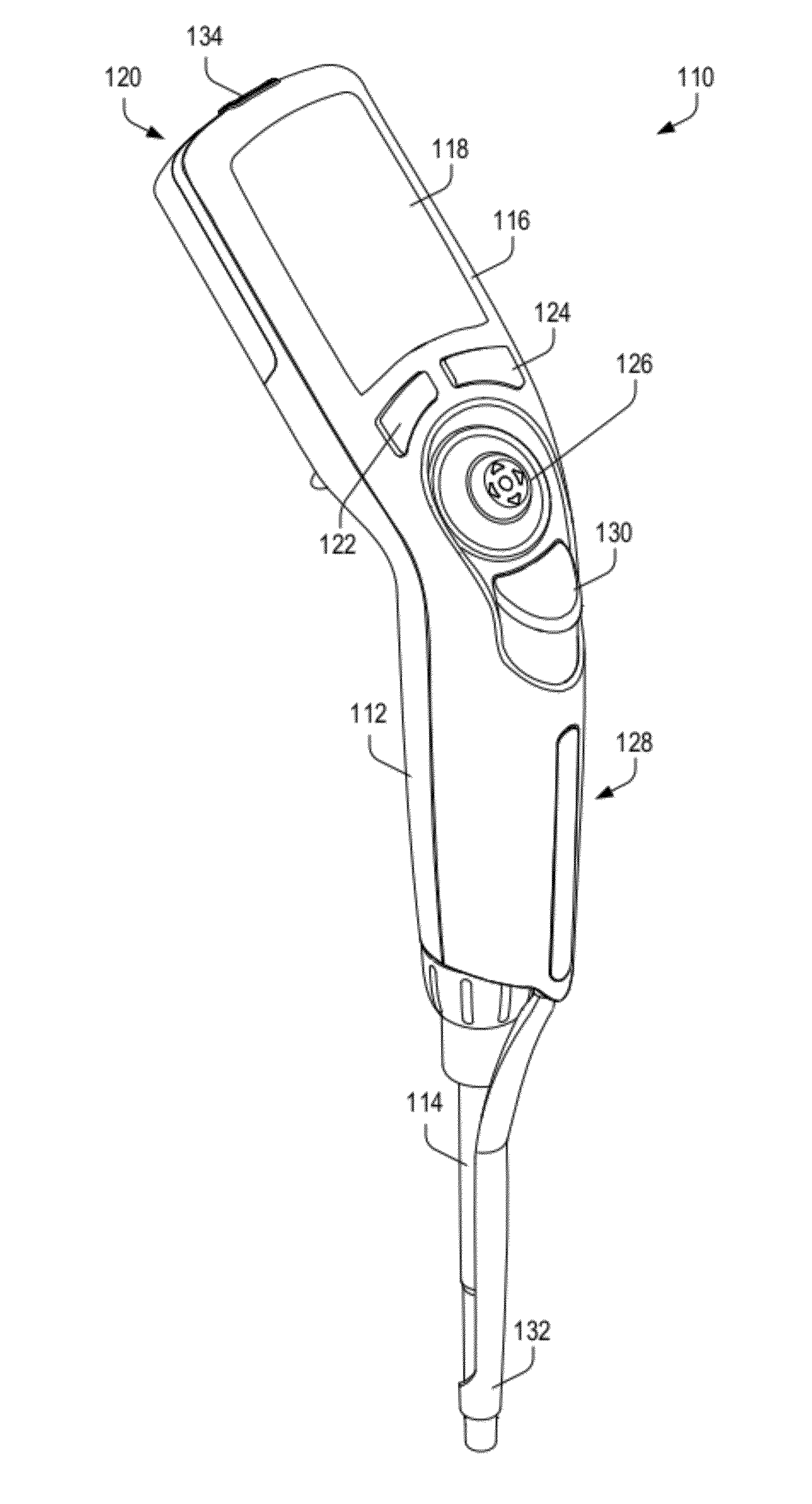 Electronic pipette with two-axis controller