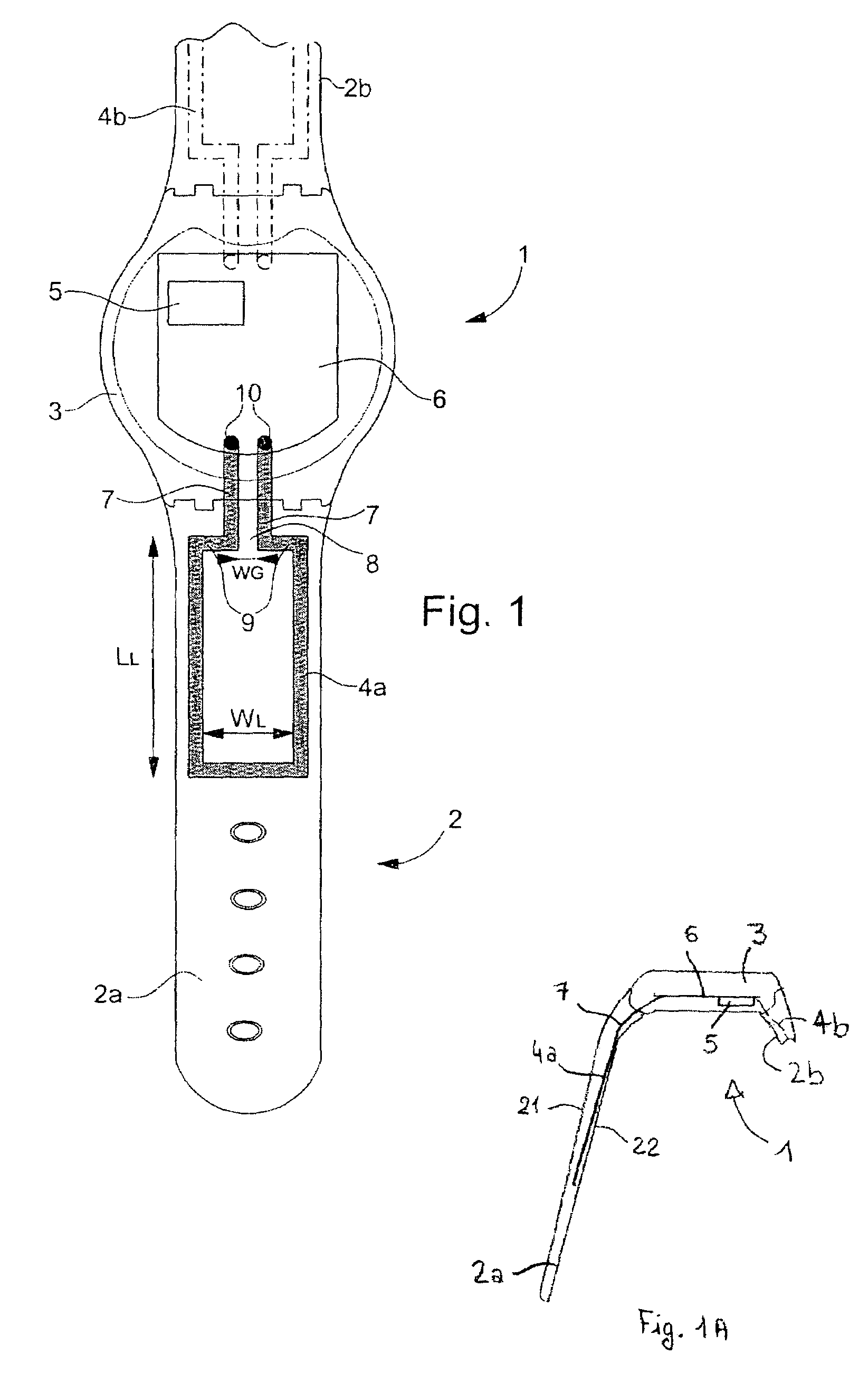 Optimization of a loop antenna geometry embedded in a wristband portion of a watch