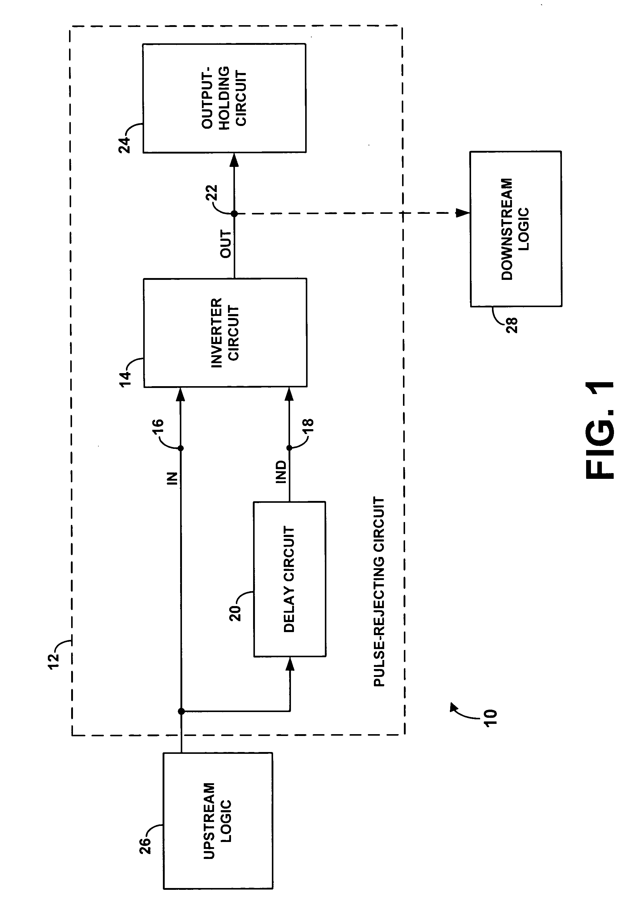 Pulse-rejecting circuit for suppressing single-event transients