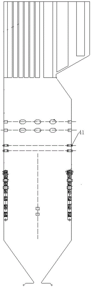 A swing type one-way wall-attached secondary air device for pulverized coal boiler and pulverized coal boiler