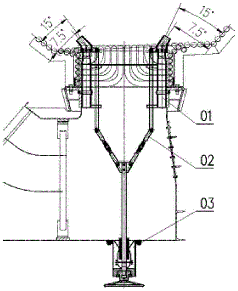 A swing type one-way wall-attached secondary air device for pulverized coal boiler and pulverized coal boiler