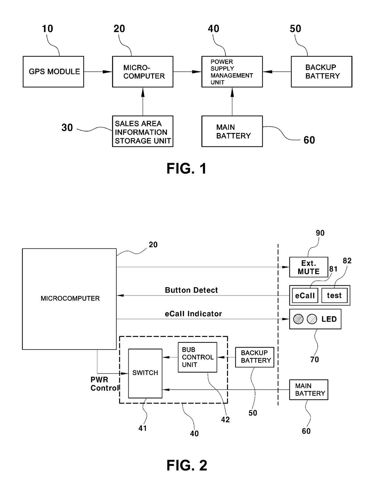 Device and method for preventing discharge of emergency call (eCall) system backup battery