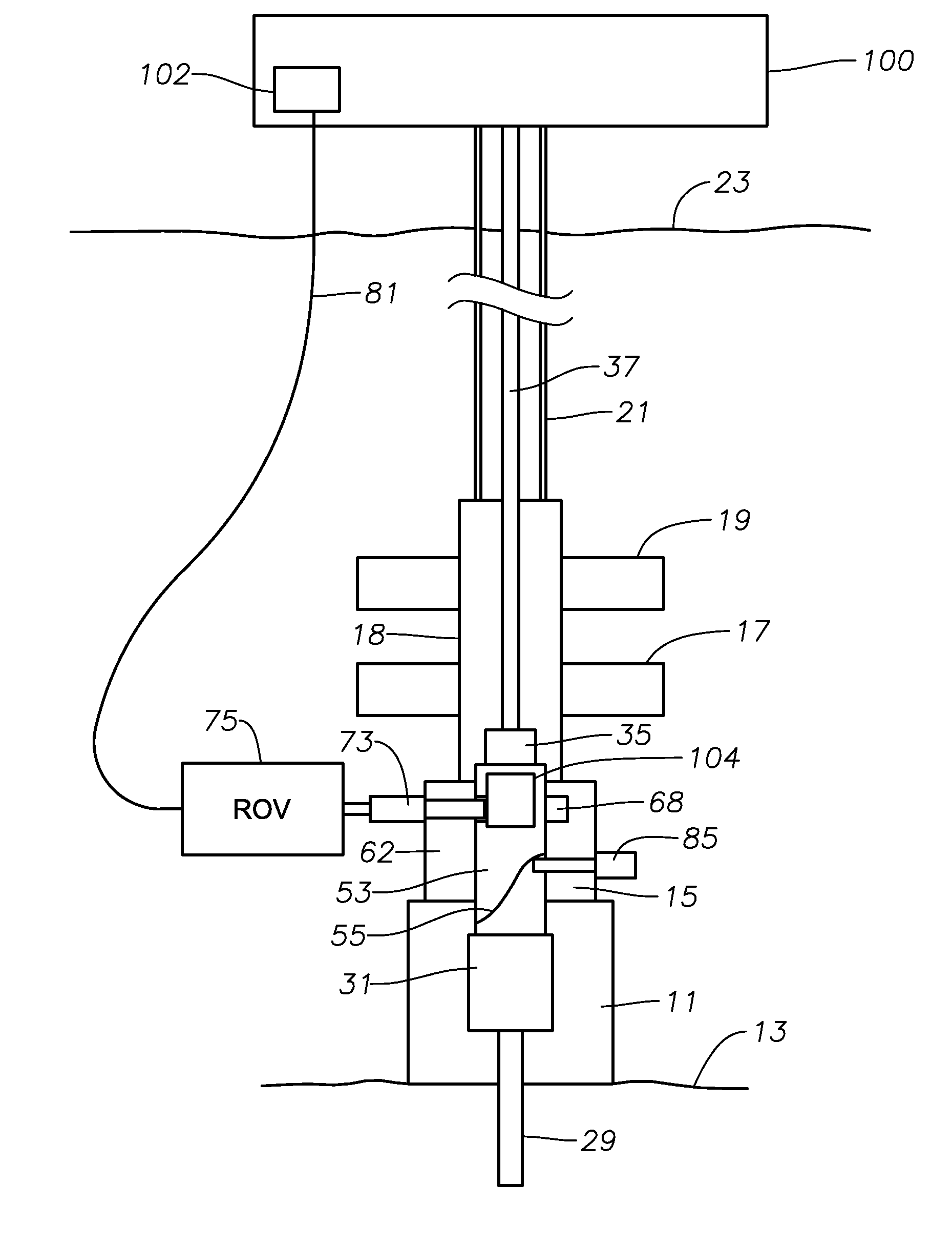 System and Method for Inductive Signal and Power Transfer from ROV to In Riser Tools