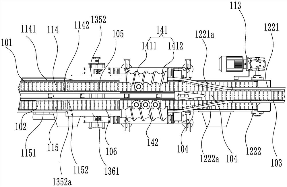 Channel-combining conveying device