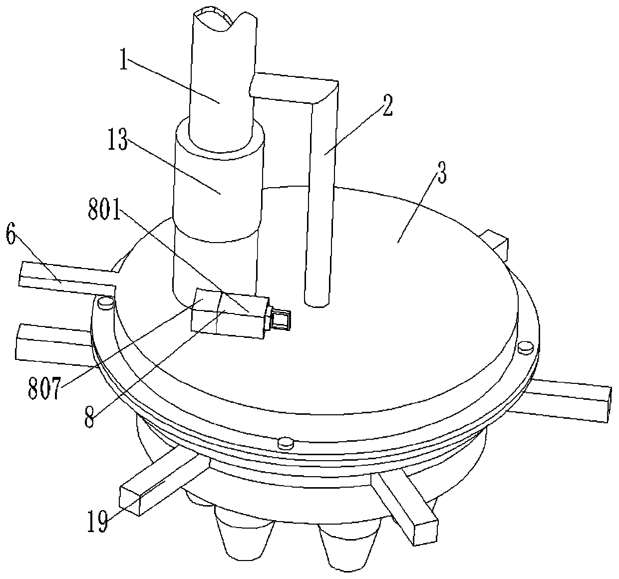 A controllable glue dispensing device for environment-friendly plywood processing