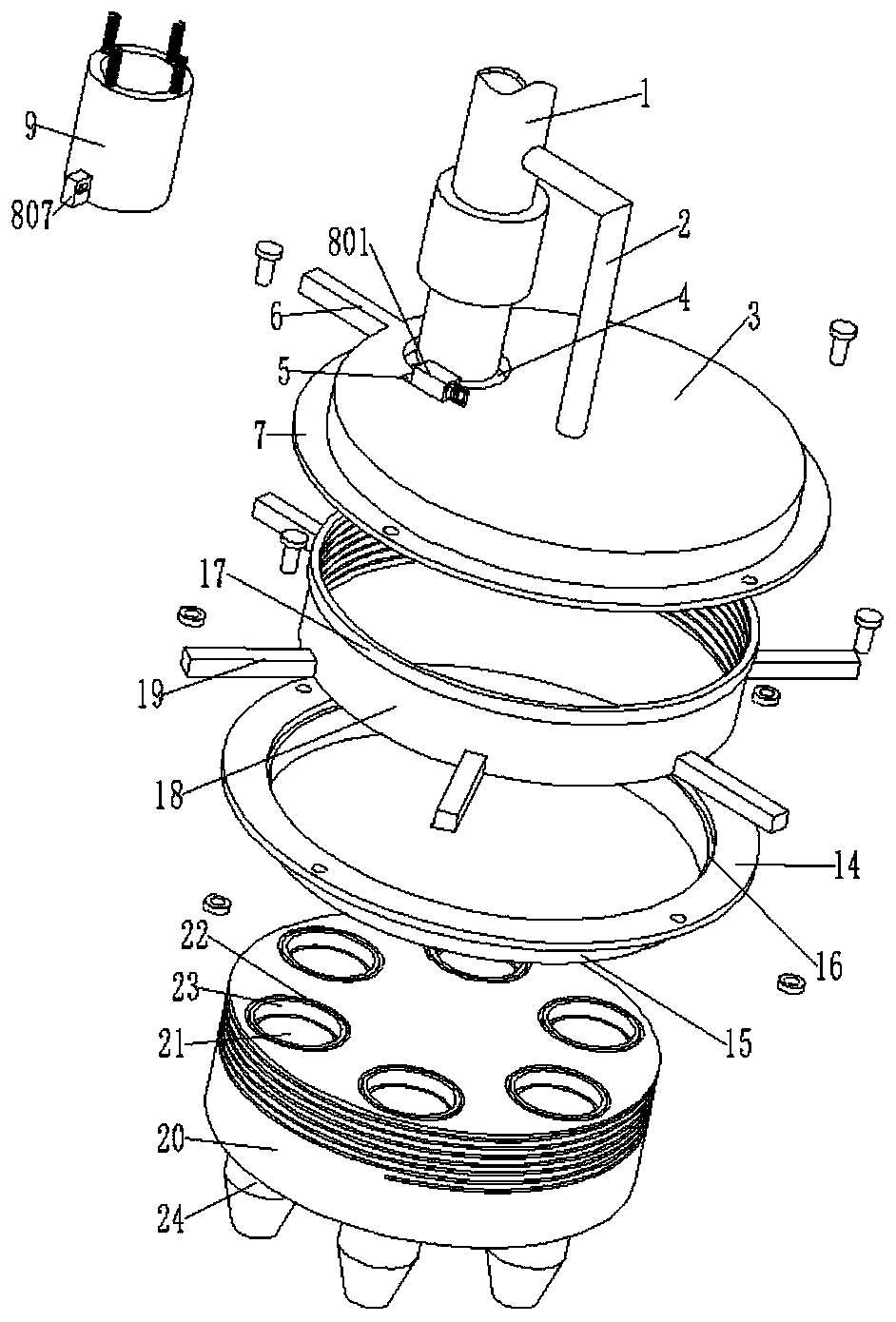 A controllable glue dispensing device for environment-friendly plywood processing