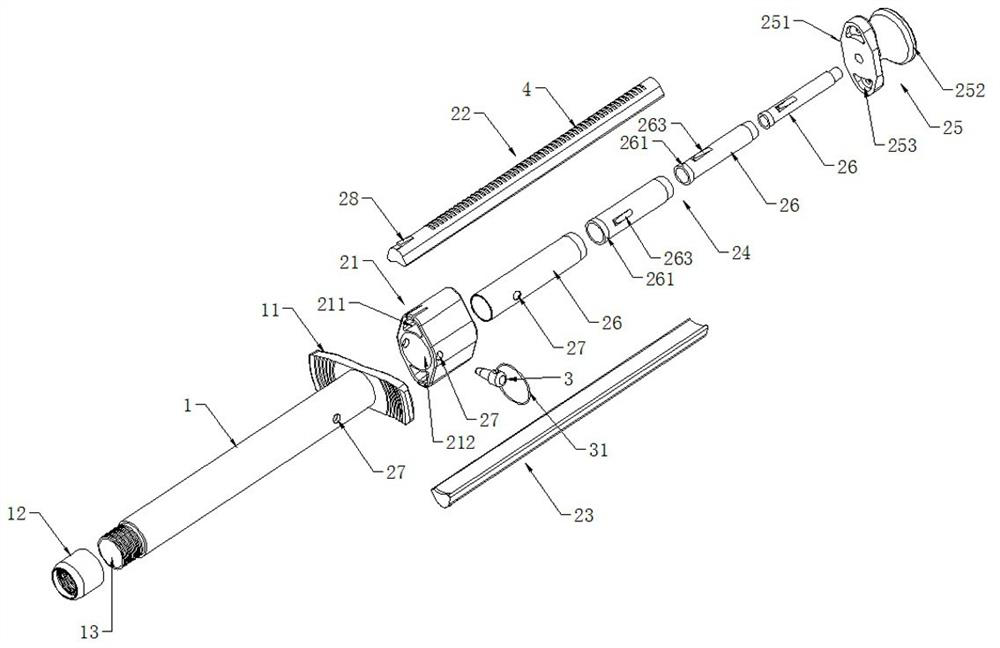 Special syringe for telescopic push rod type chain hemostasis device