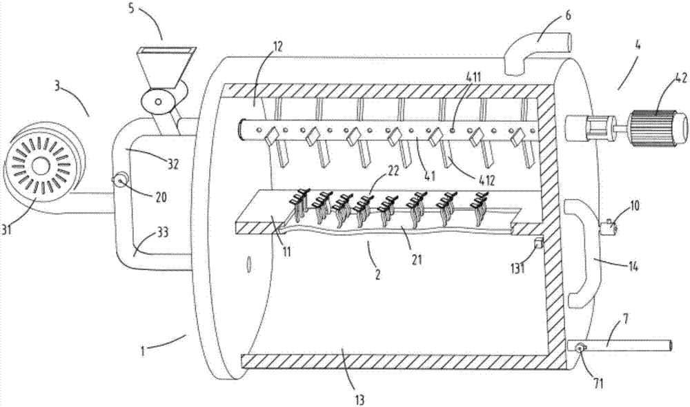 Efficient powdery pesticide mixing and spraying device