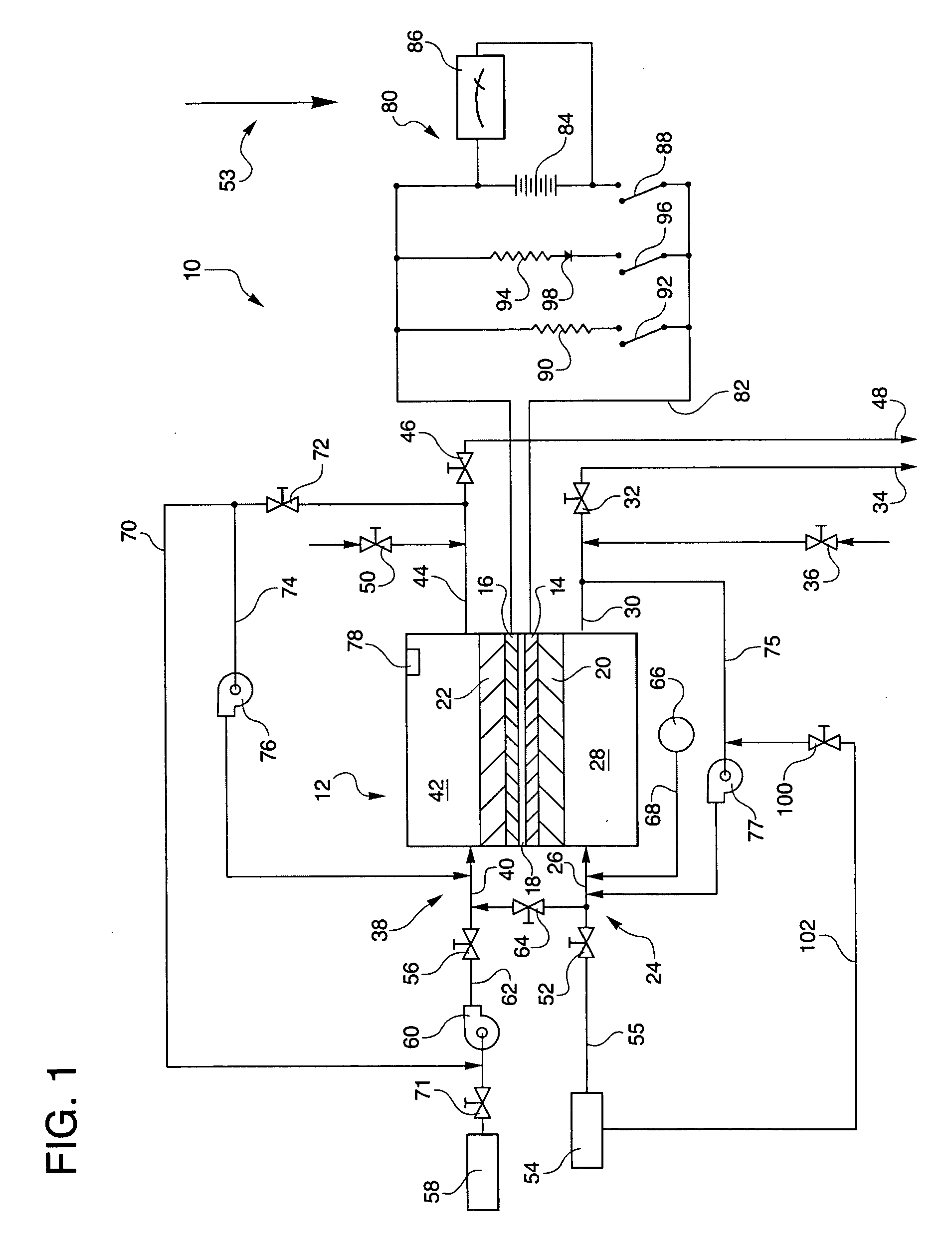 Hydrogen passivation shut down system for a fuel cell power plant