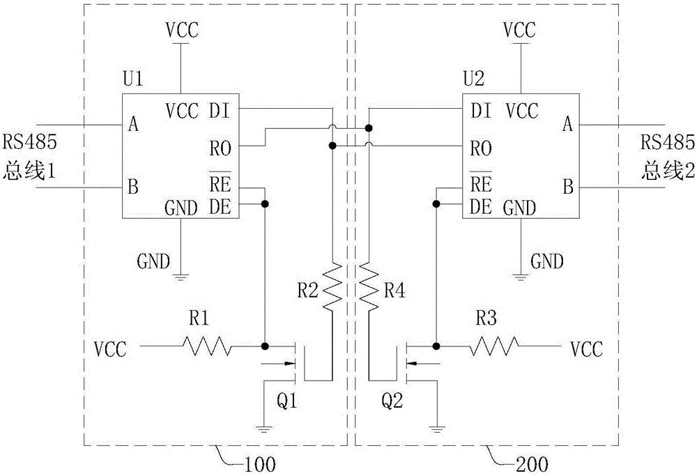 Relay circuit for half duplex communication and half duplex communication circuit