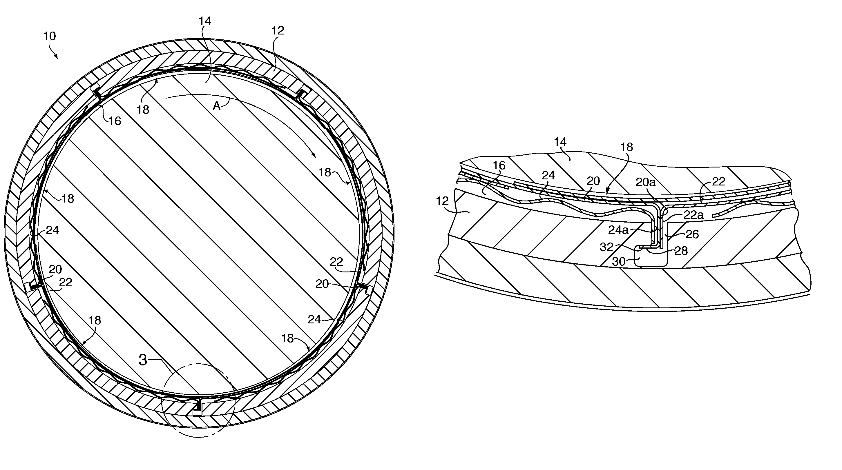 Restrained, reverse multi-pad bearing assembly