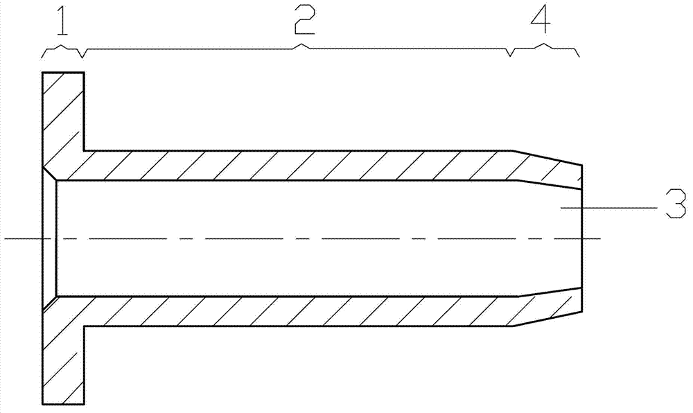 Open-contraction brake block rivet and production method thereof