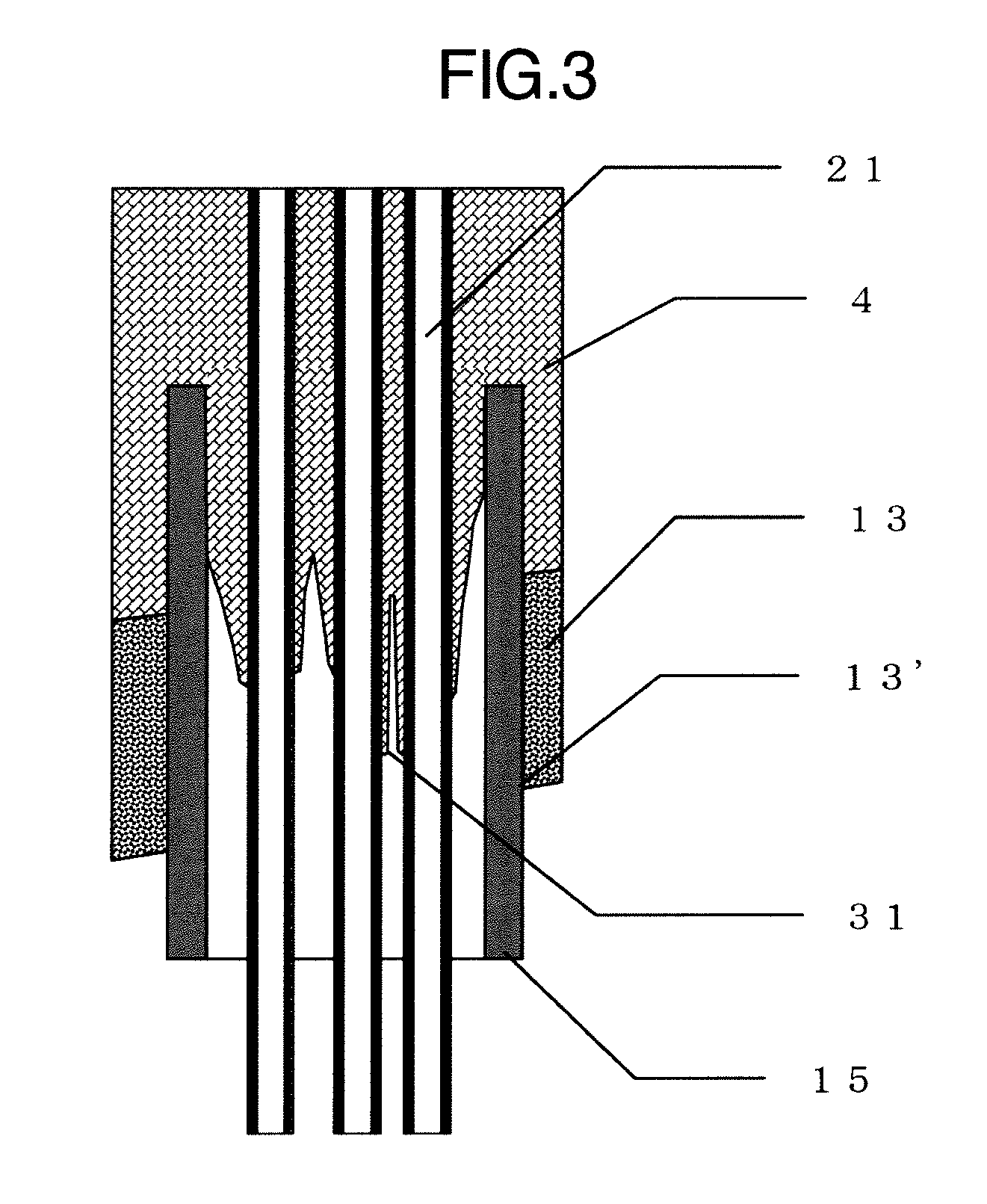 Hollow fiber membrane module with covered membrane outer periphery