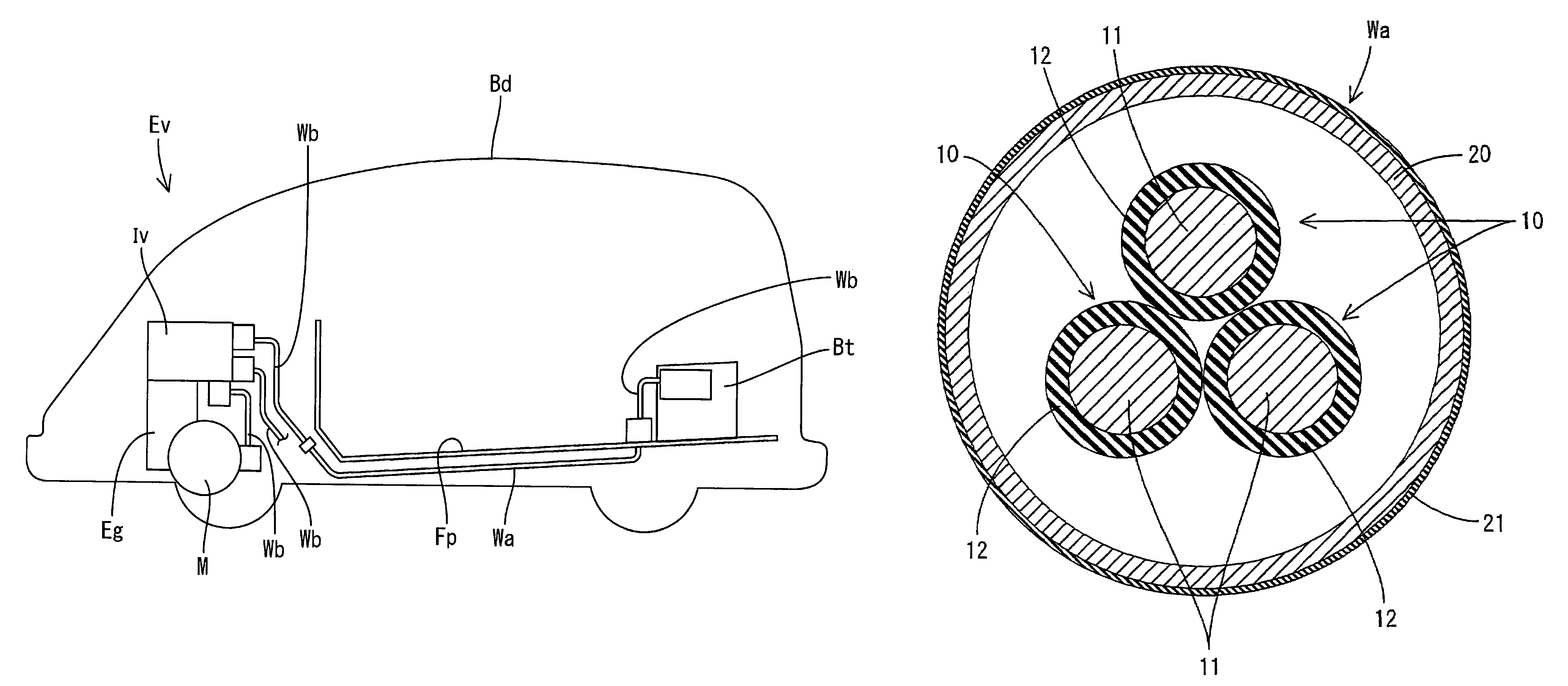 Shielded conductor for vehicle