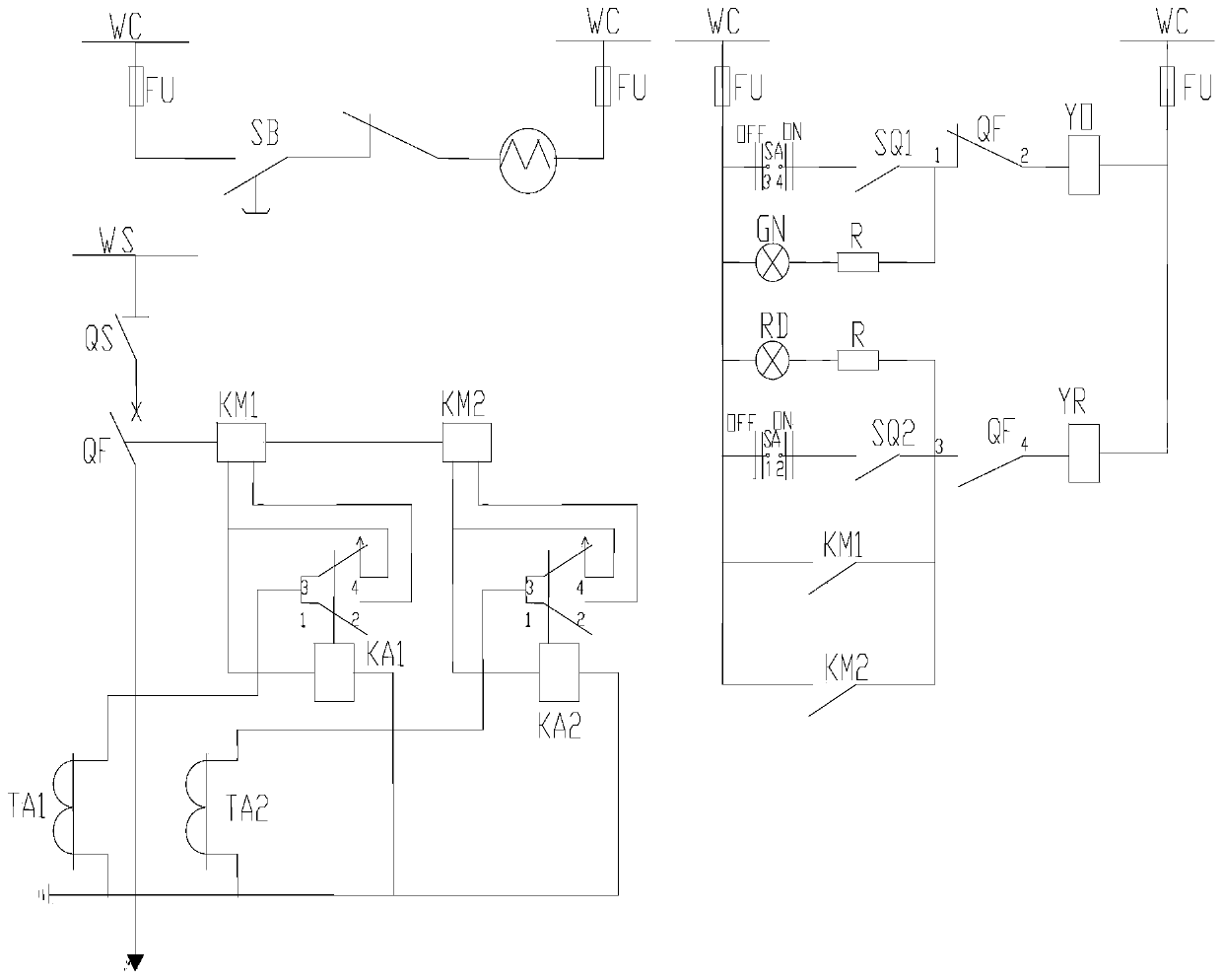 PLC control system of circuit breaker secondary circuit