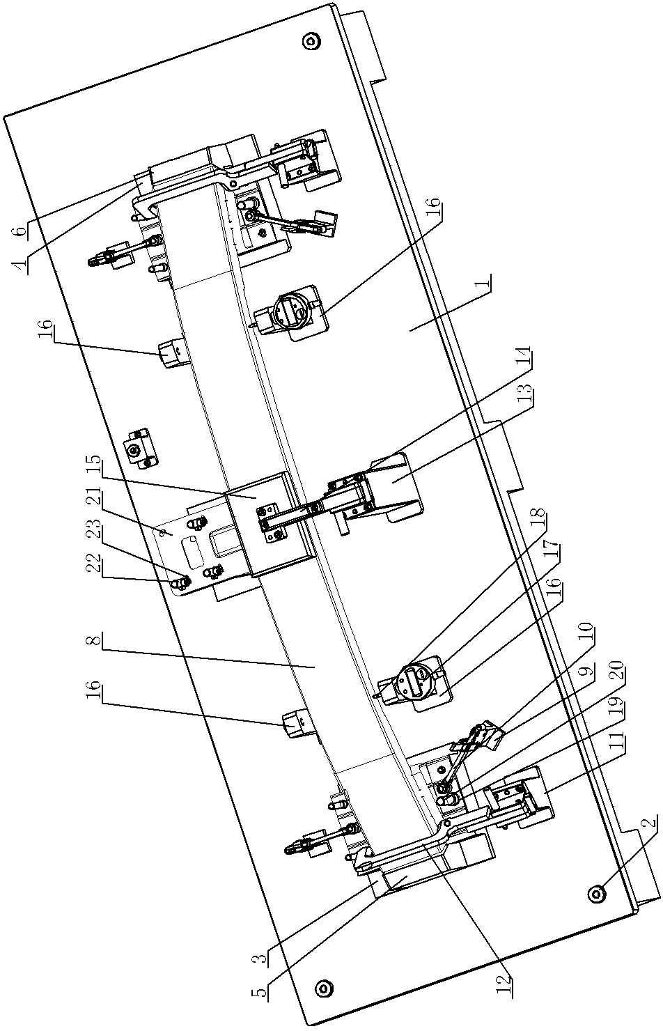 A checking fixture structure of automobile front bumper